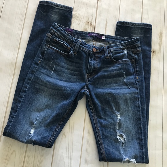 (Sold) Vigoss Denim Distressed Jeans,  Juniors 7 - Picture 2 of 8